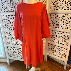 NWT Ralph Lauren Red Ruffle Sleeve Dress Sz 12